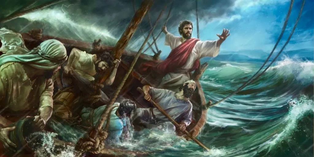 jesus acalmando a tempestade no mar da Galiléa